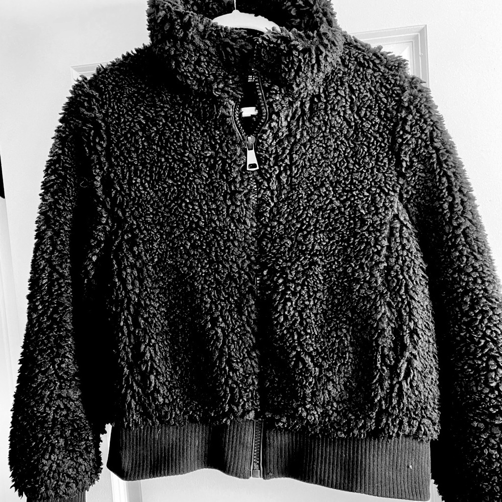 Zara Sherpa Bomber Jacket. Size Small